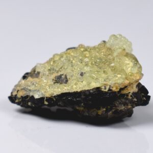 Fluorescent Hyalite Opal with Smoky Quartz, Black Tourmaline - Mineral from Erongo Mountains Namibia, 4 grams