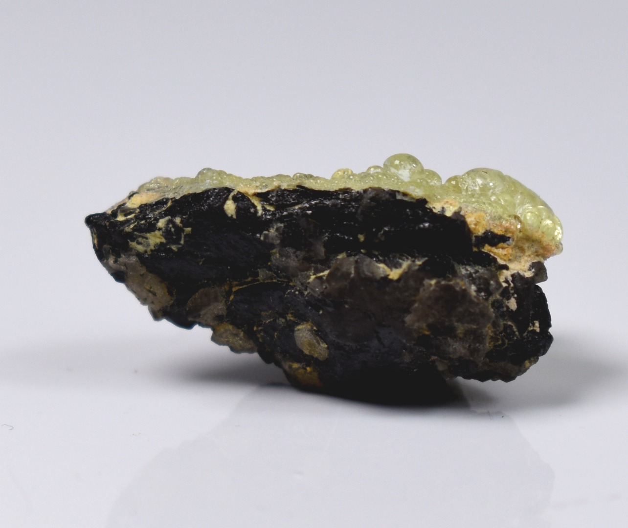 Fluorescent Hyalite Opal with Smoky Quartz, Black Tourmaline - Mineral from Erongo Mountains Namibia, 4 grams - Image 2