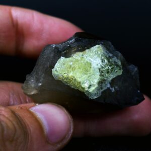 Fluorescent Hyalite Opal with Smoky Quartz - Mineral from Erongo Mountains Namibia, 24 grams