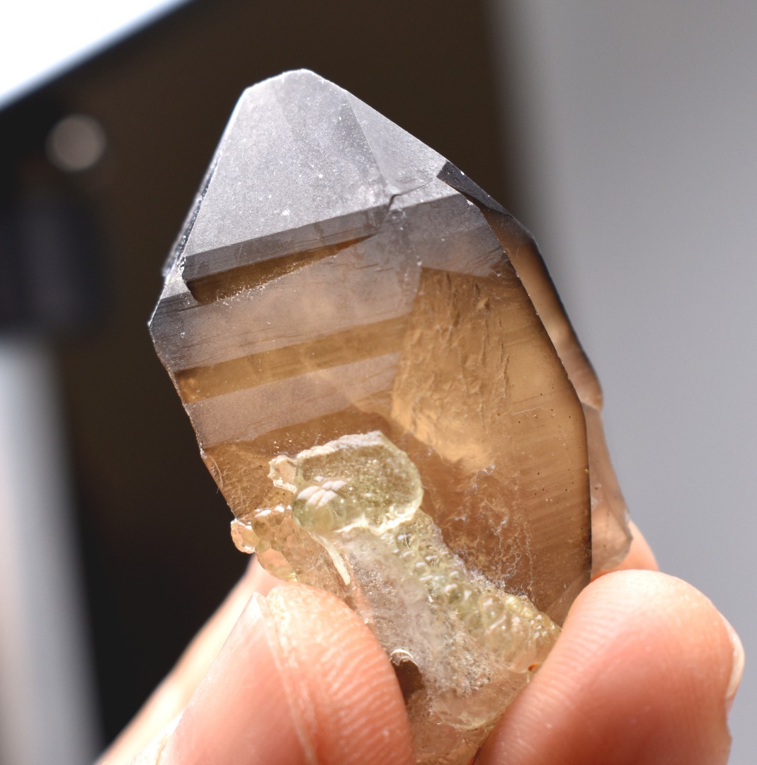 Fluorescent Hyalite Opal with Smoky Quartz - Mineral from Erongo Mountains Namibia, 28 grams - Image 6