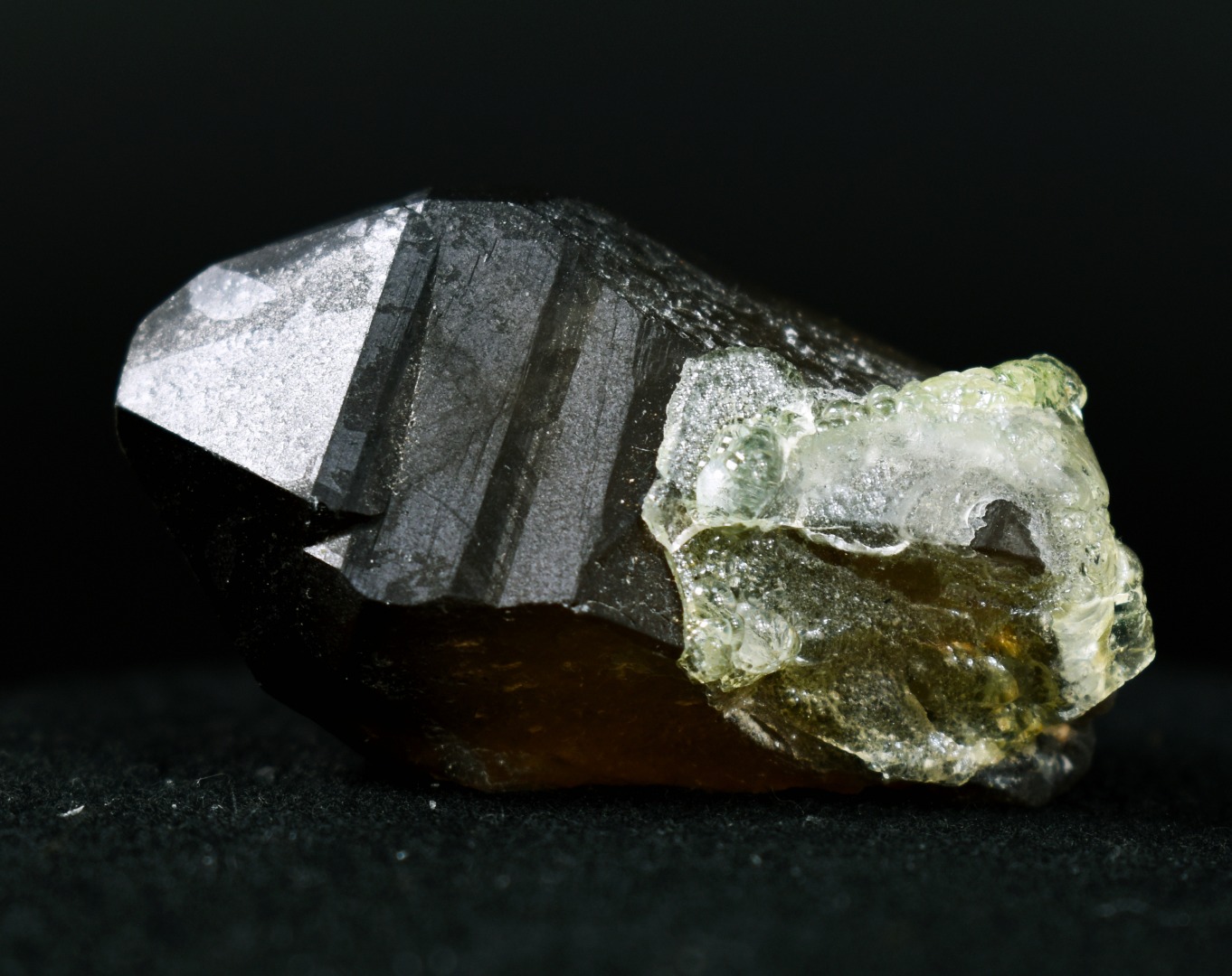 Fluorescent Hyalite Opal with Smoky Quartz - Mineral from Erongo Mountains Namibia, 28 grams