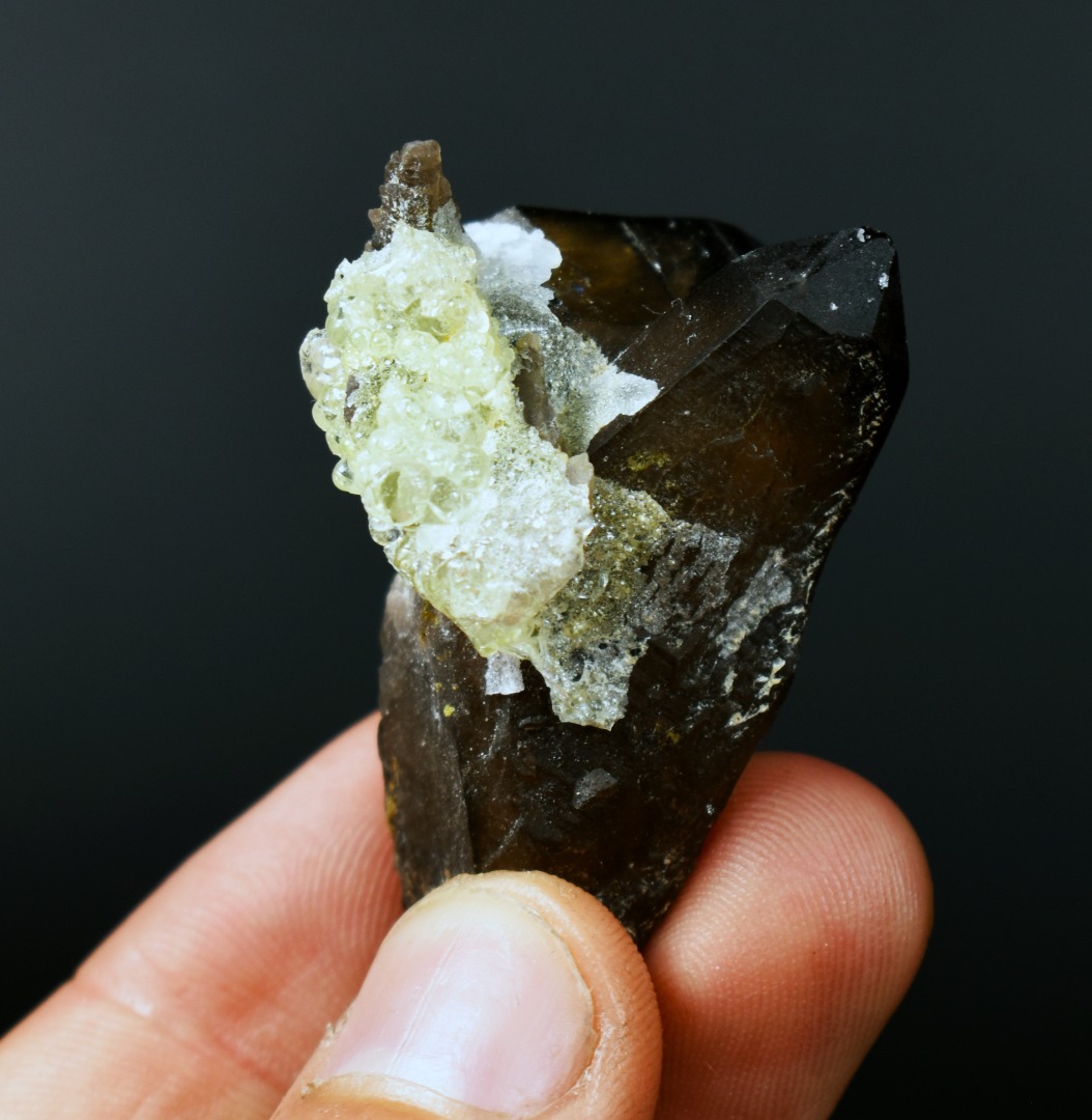 Fluorescent Hyalite Opal with Smoky Quartz - Mineral from Erongo Mountains Namibia, 26 grams - Image 7