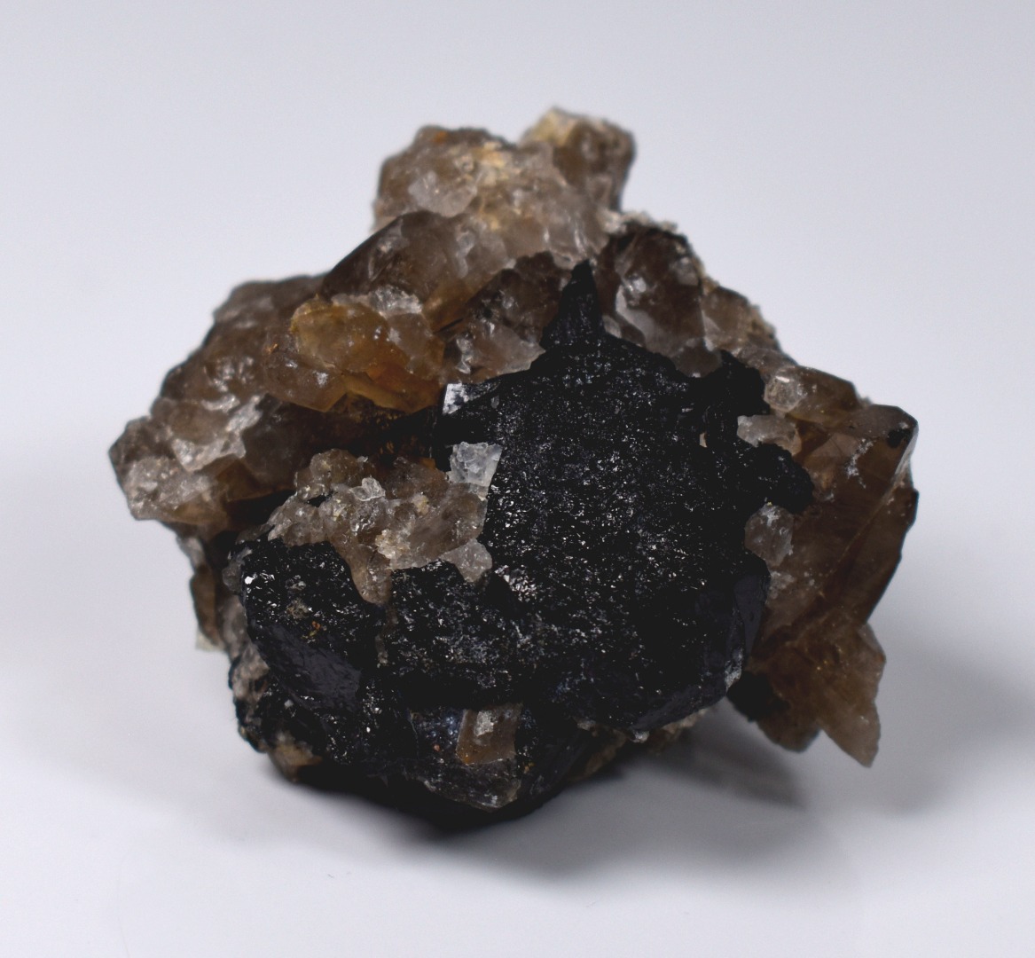 Fluorescent Hyalite Opal with Smoky Quartz, Black Tourmaline - Mineral from Erongo Mountains Namibia, 34 grams - Image 7