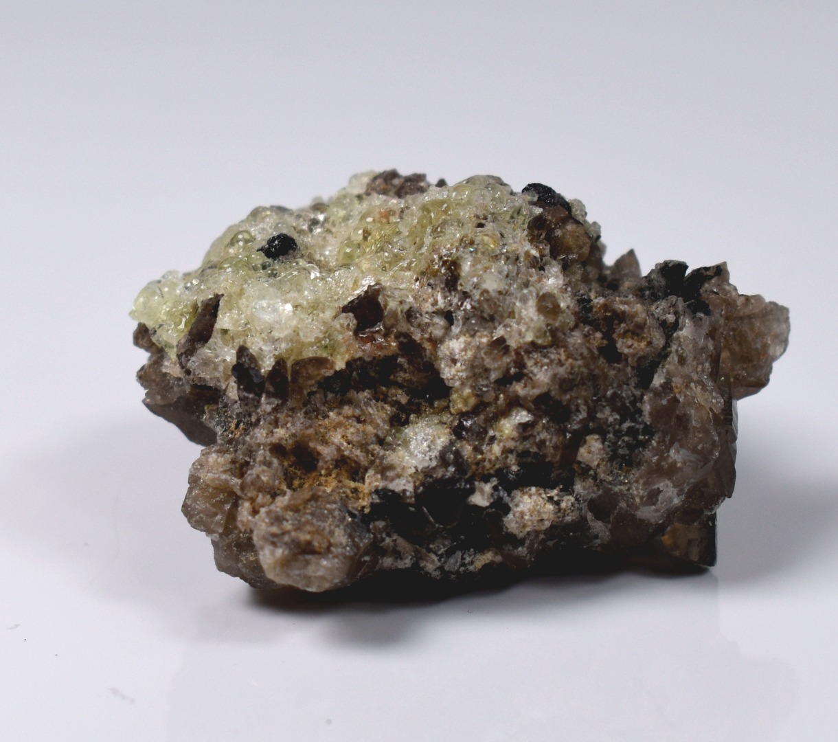 Fluorescent Hyalite Opal with Smoky Quartz, Black Tourmaline - Mineral from Erongo Mountains Namibia, 34 grams - Image 6