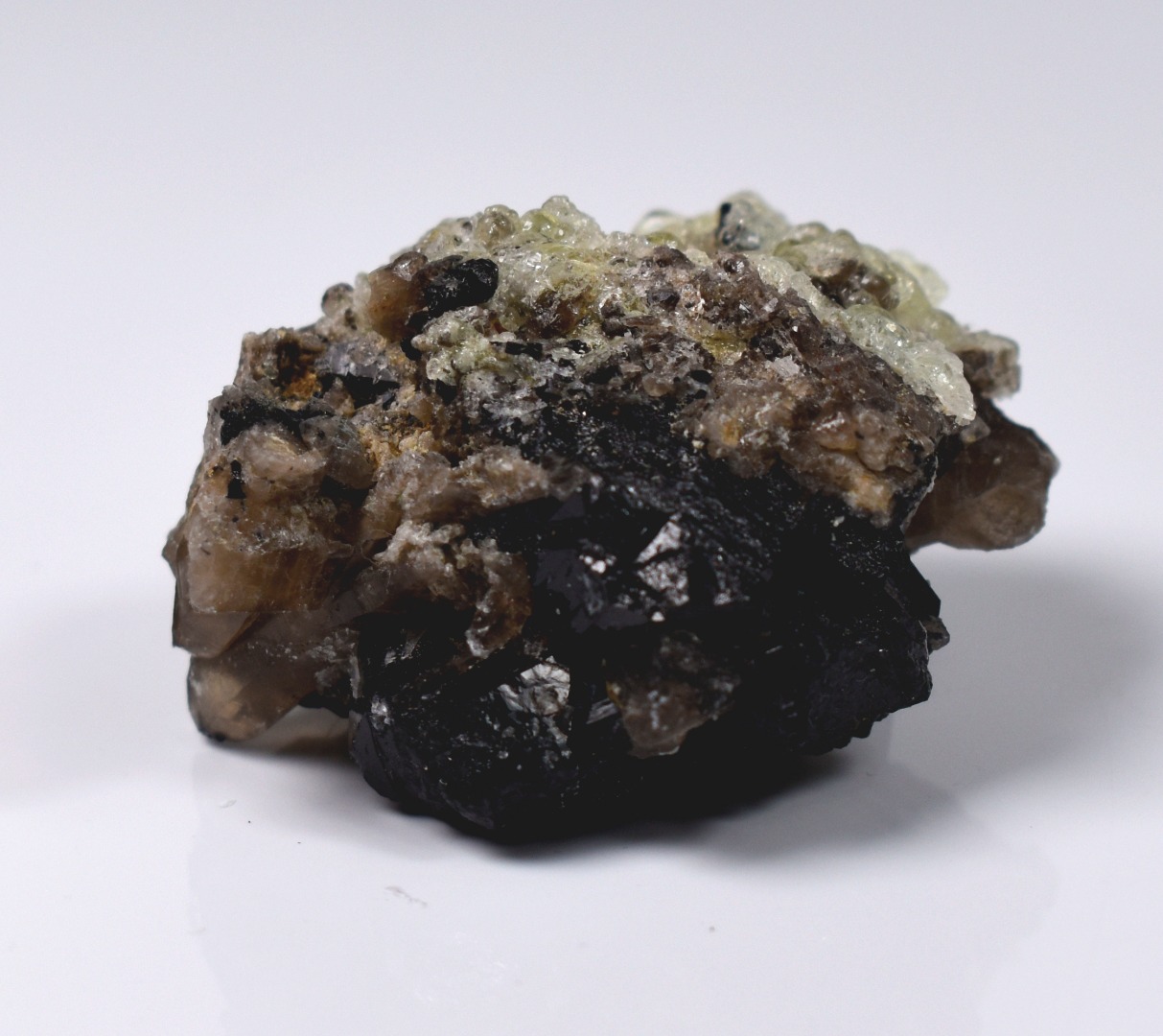 Fluorescent Hyalite Opal with Smoky Quartz, Black Tourmaline - Mineral from Erongo Mountains Namibia, 34 grams - Image 8