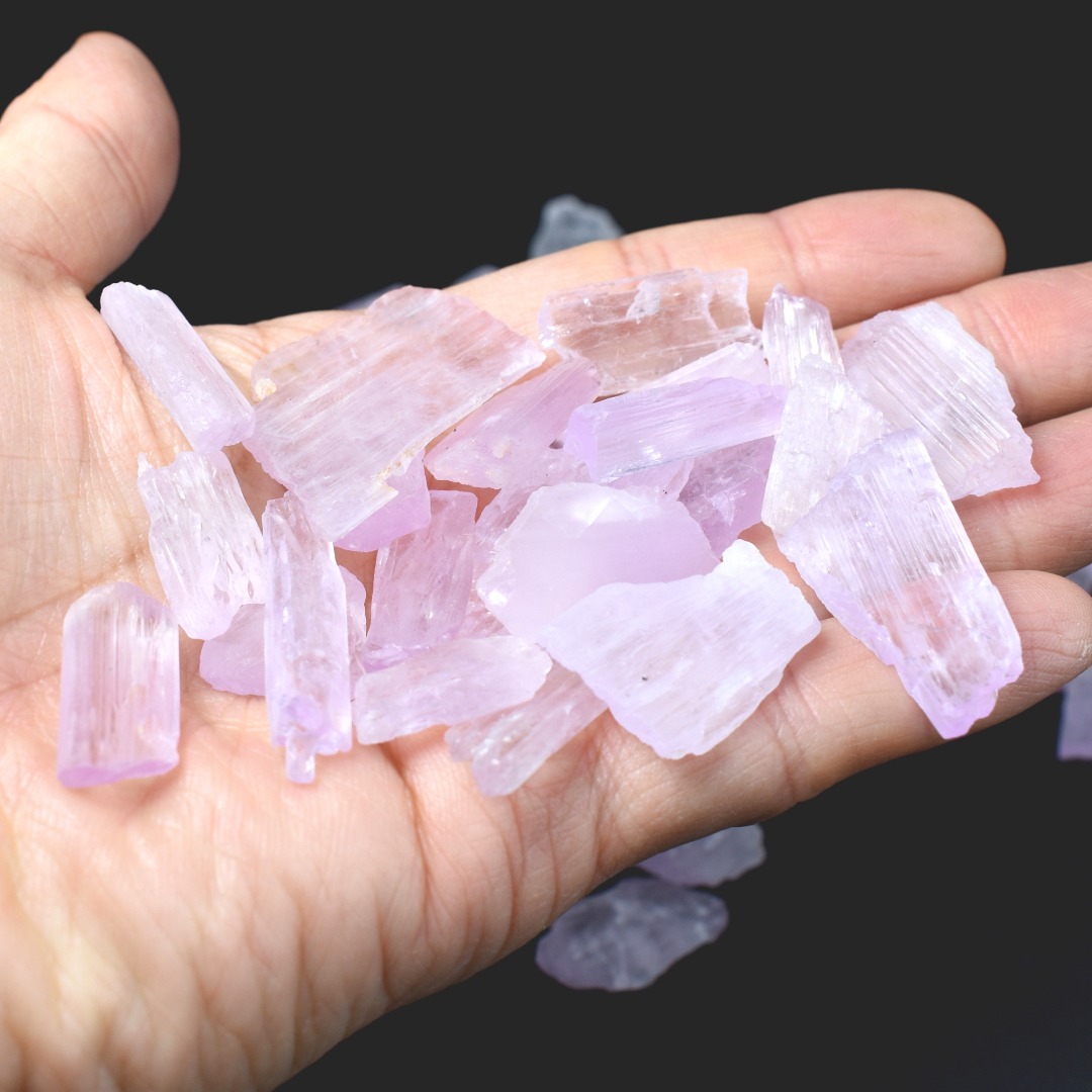 Raw Kunzite Spodumene Crystals - Pink Gemstone from Pakistan - 1 PC - 4 Sizes - Image 3
