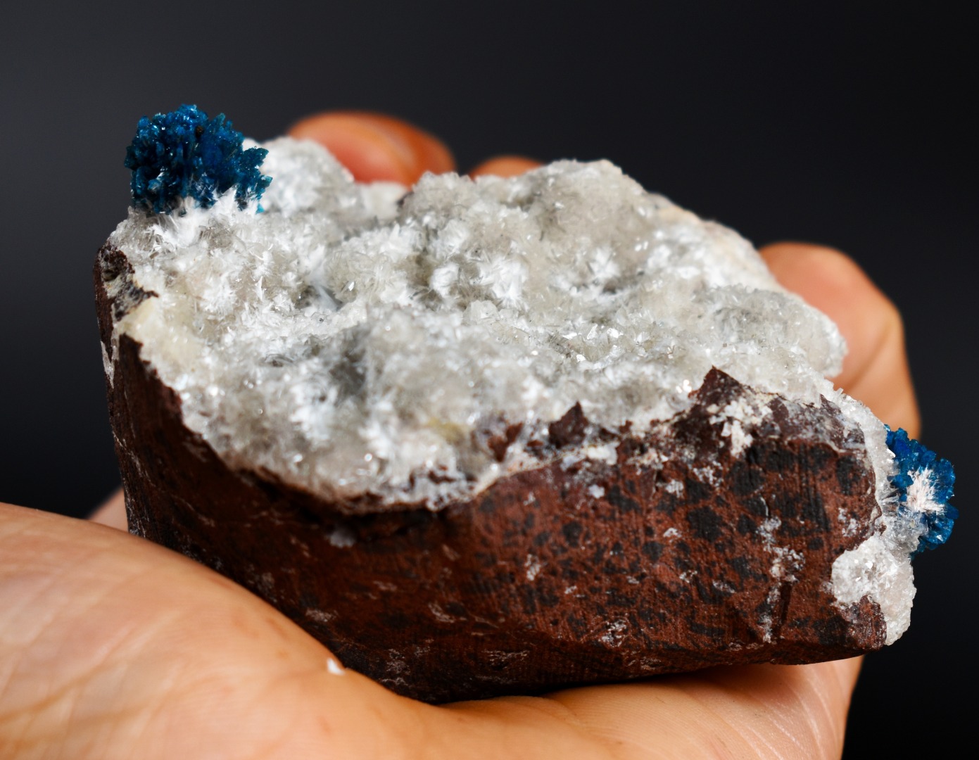 Rare Cavansite Cluster with Stilbite On Matrix from Wagholi, Pune, India - 169 grams - Image 9