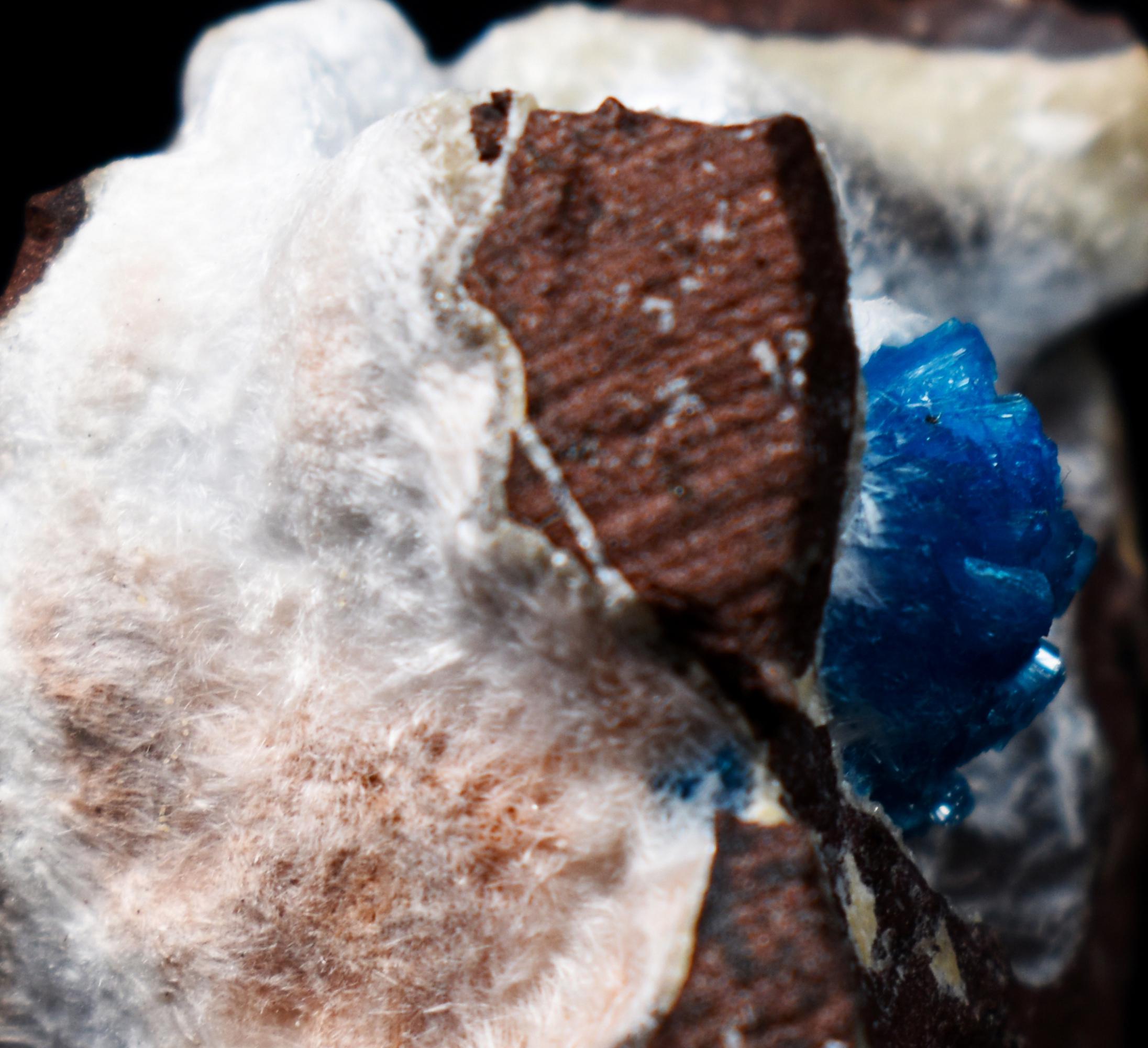 Rare Cavansite Cluster with Stilbite & Mordenite On Matrix from Wagholi, Pune, India - 57 grams - Image 3