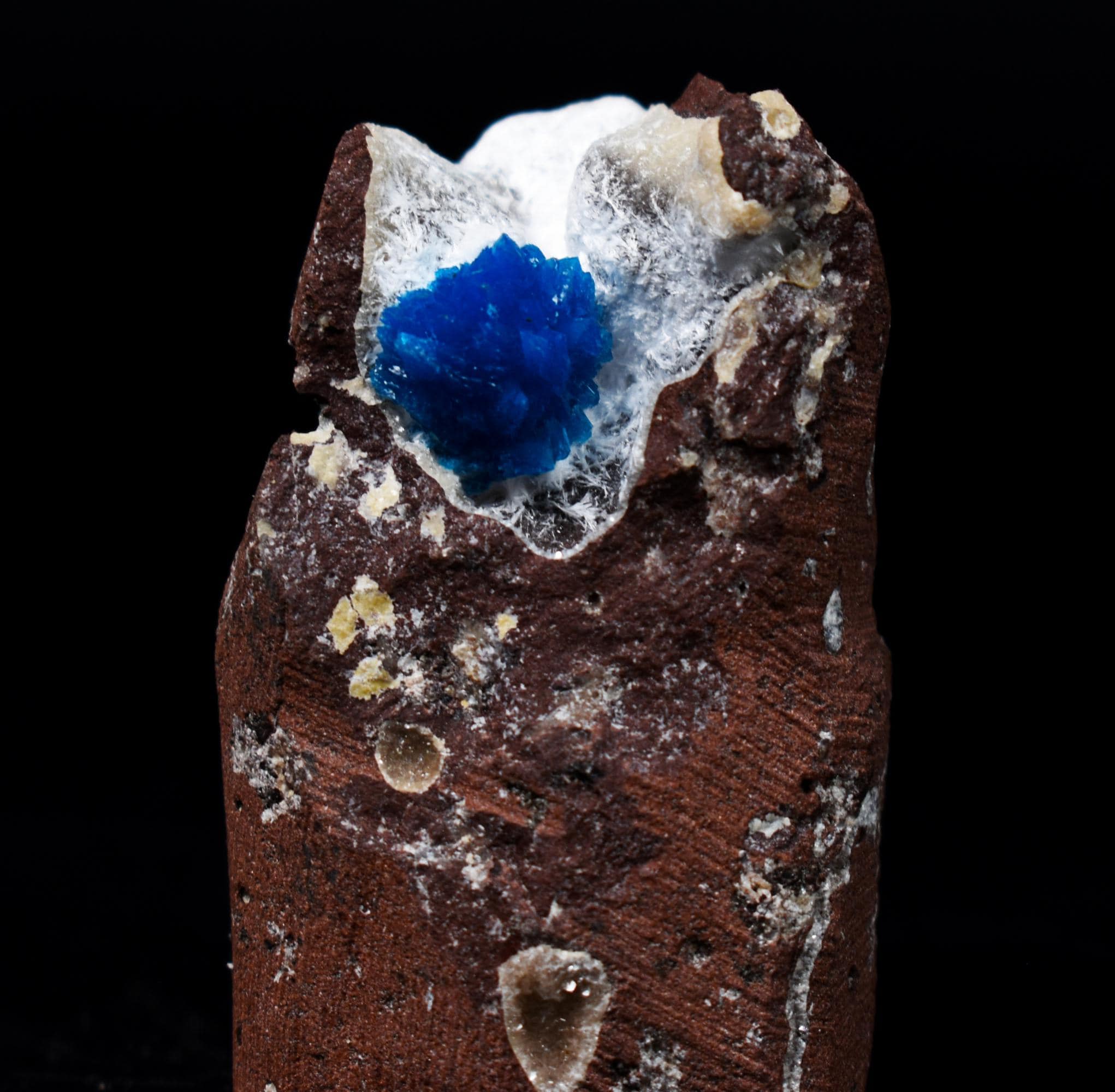 Rare Cavansite Cluster with Stilbite & Mordenite On Matrix from Wagholi, Pune, India - 57 grams