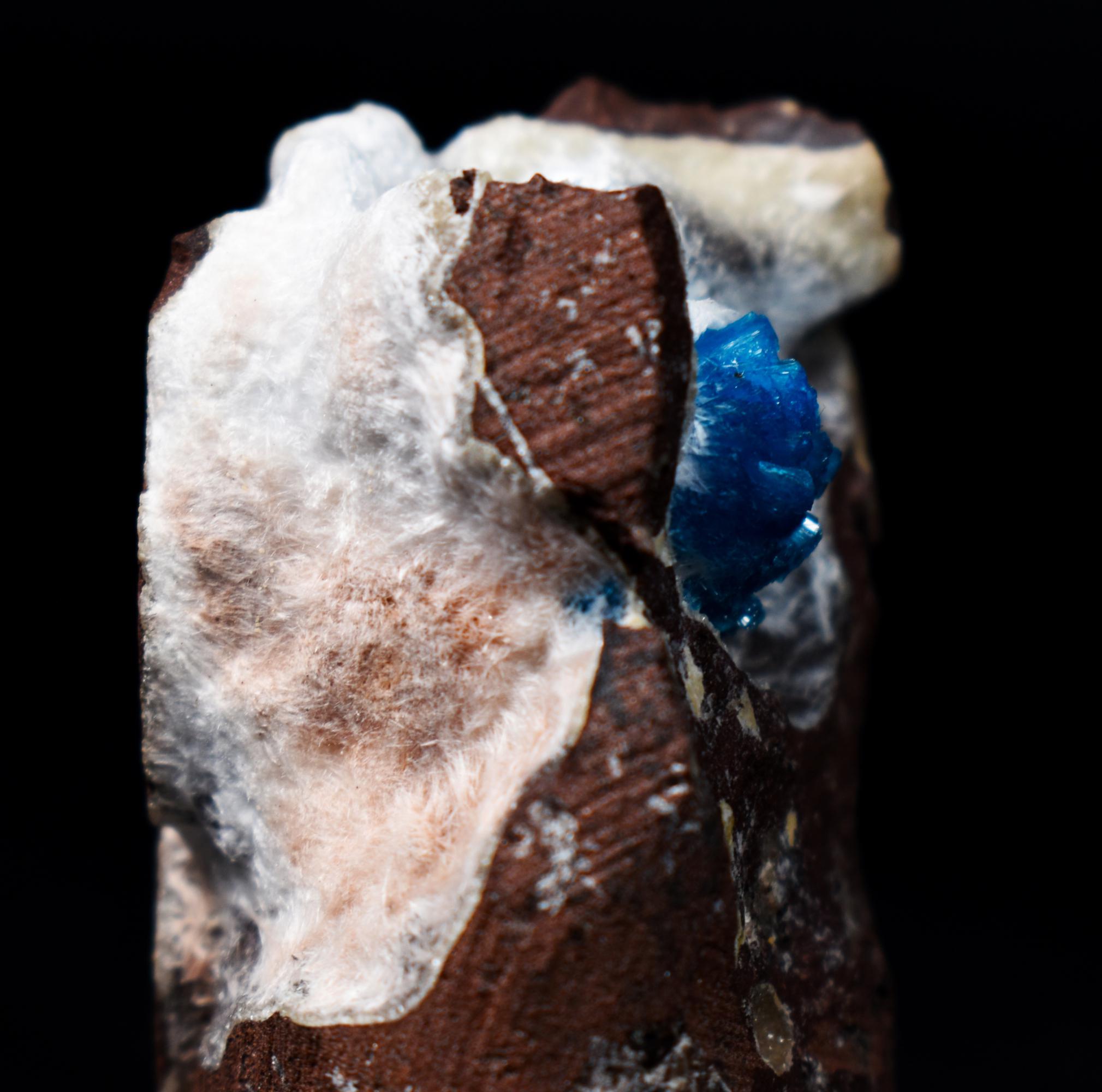 Rare Cavansite Cluster with Stilbite & Mordenite On Matrix from Wagholi, Pune, India - 57 grams - Image 2
