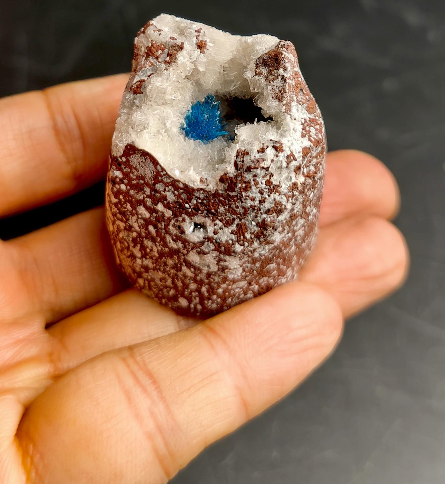 Rare Pentagonite Cluster with Stilbite On Matrix from Wagholi, Pune, India - 62 grams - Image 5