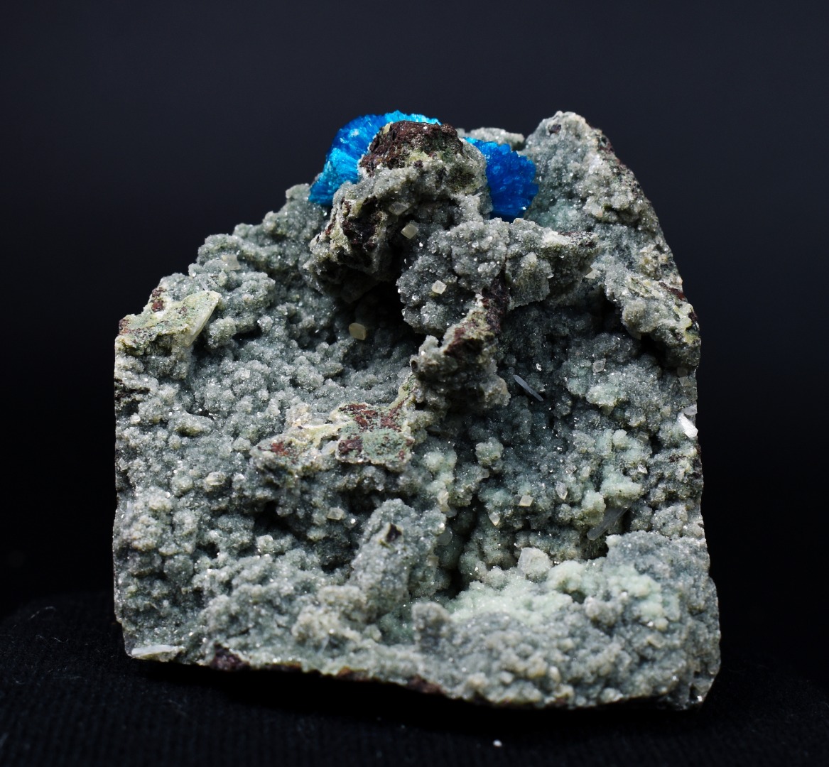 Rare Cavansite Cluster with Stilbite & Heulandite On Matrix from Wagholi, Pune, India - 175 grams
