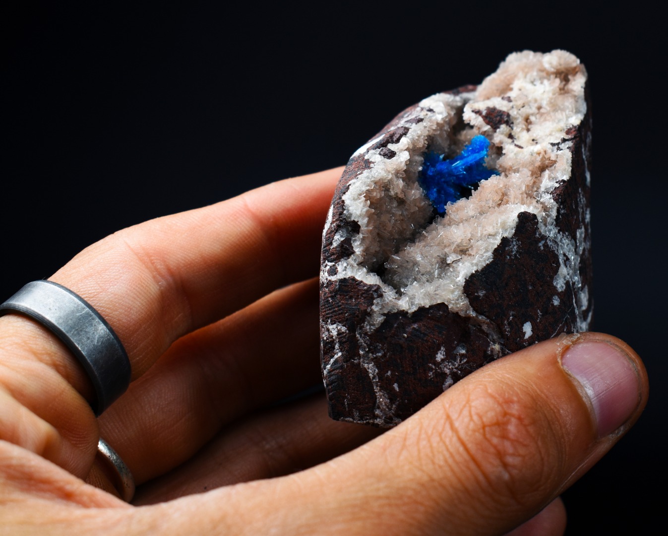 Rare Pentagonite Cluster with Stilbite On Matrix from Wagholi, Pune, India - 140 grams - Image 7