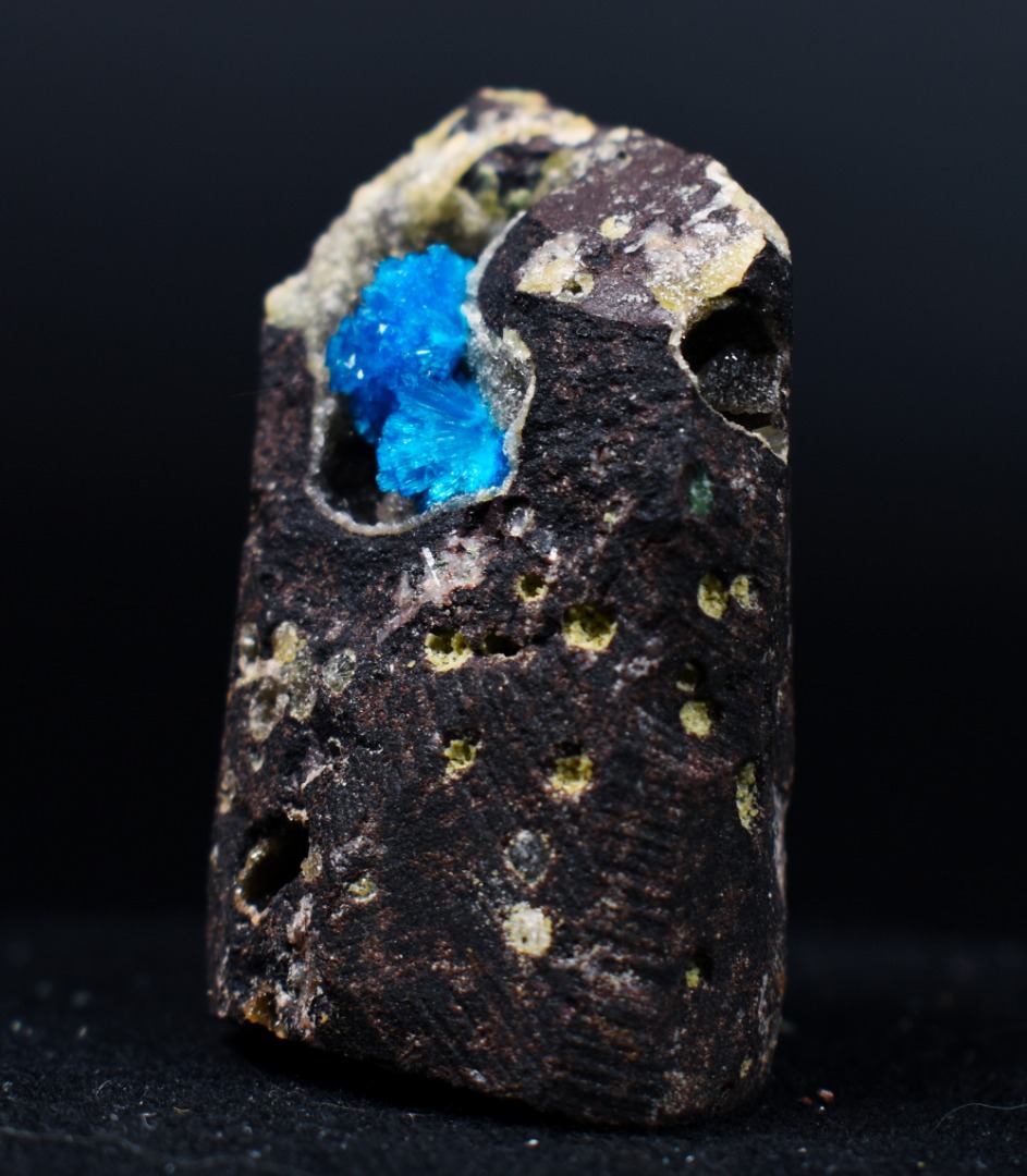 Rare Cavansite Cluster with Stilbite On Matrix from Wagholi, Pune, India - 27 grams