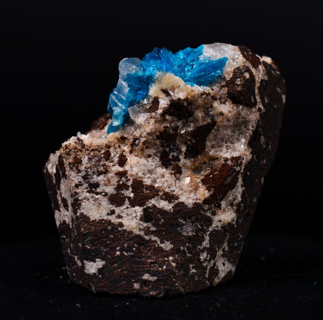 Rare Cavansite Cluster with Calcite & Stilbite On Matrix from Wagholi, Pune, India - 63 grams - Image 6