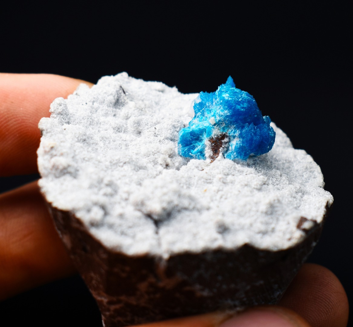 Rare Cavansite Cluster with Stilbite On Matrix from Wagholi, Pune, India - 68 grams - Image 6