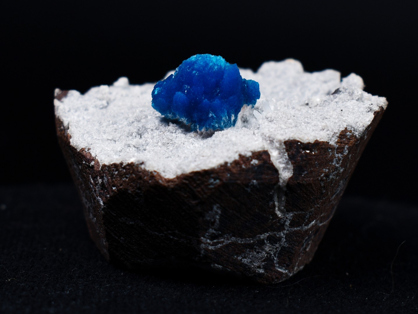 Rare Cavansite Cluster with Stilbite On Matrix from Wagholi, Pune, India - 68 grams