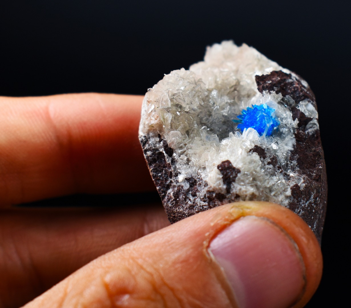 Rare Pentagonite Cluster with Stilbite On Matrix from Wagholi, Pune, India - 32 grams - Image 6