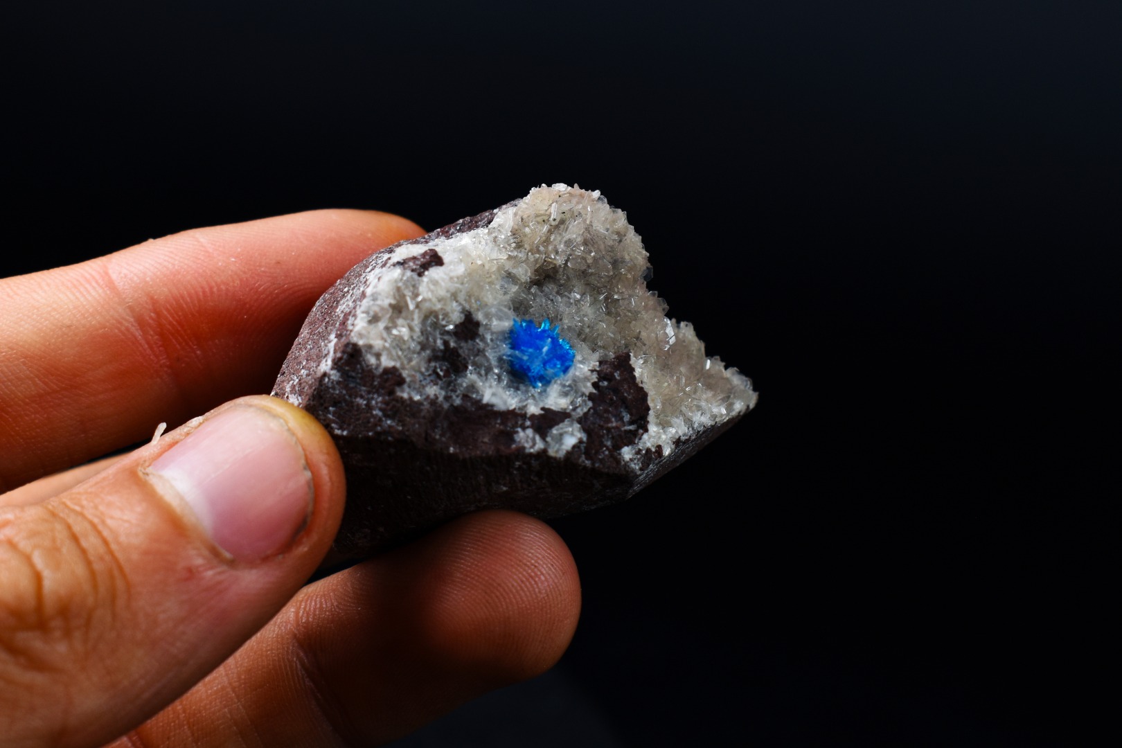 Rare Pentagonite Cluster with Stilbite On Matrix from Wagholi, Pune, India - 32 grams - Image 7