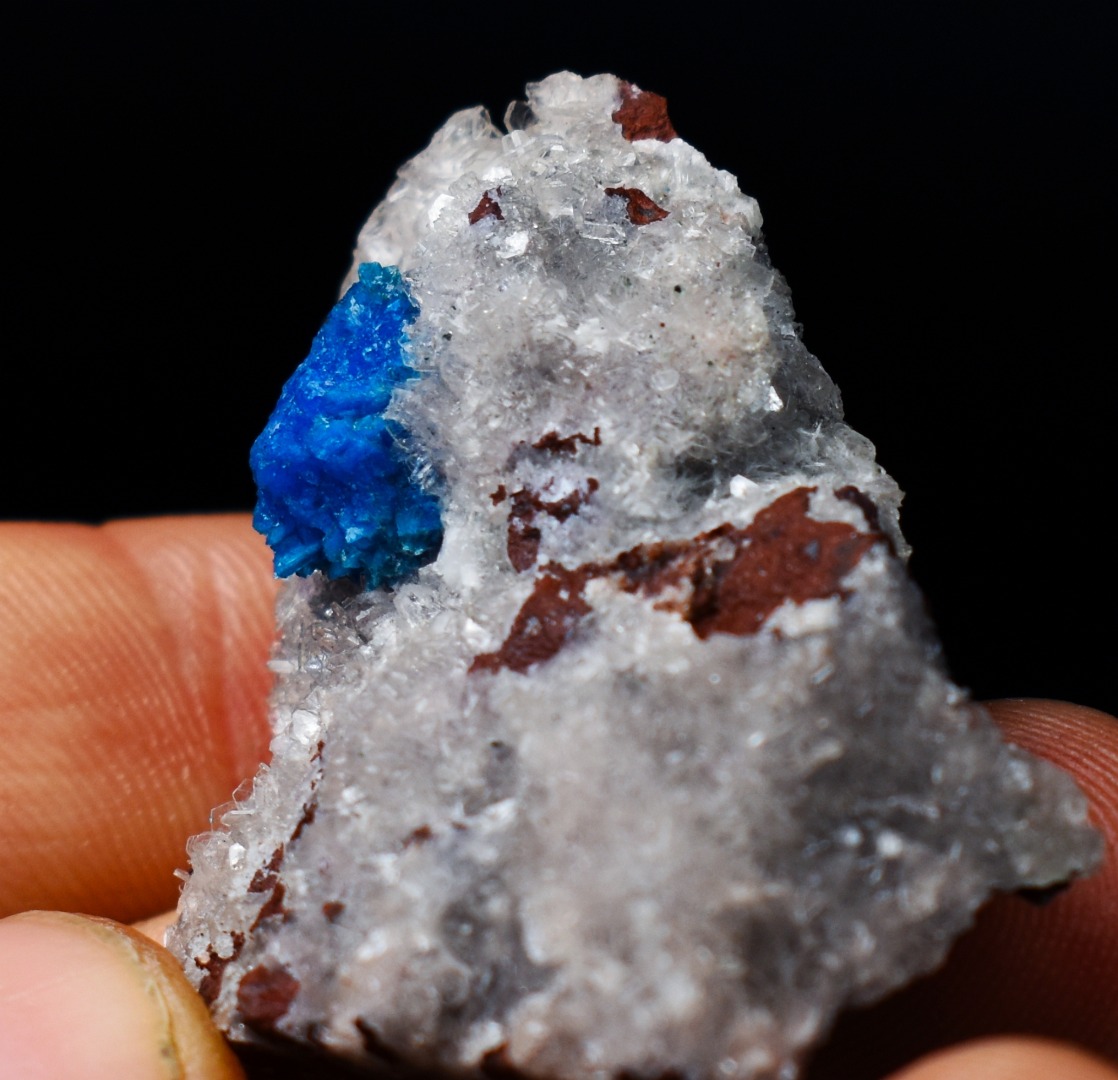 Rare Cavansite Cluster with Stilbite On Matrix from Wagholi, Pune, India - 18 grams - Image 7