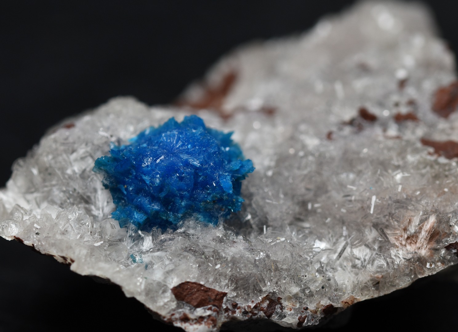 Rare Cavansite Cluster with Stilbite On Matrix from Wagholi, Pune, India - 18 grams - Image 5