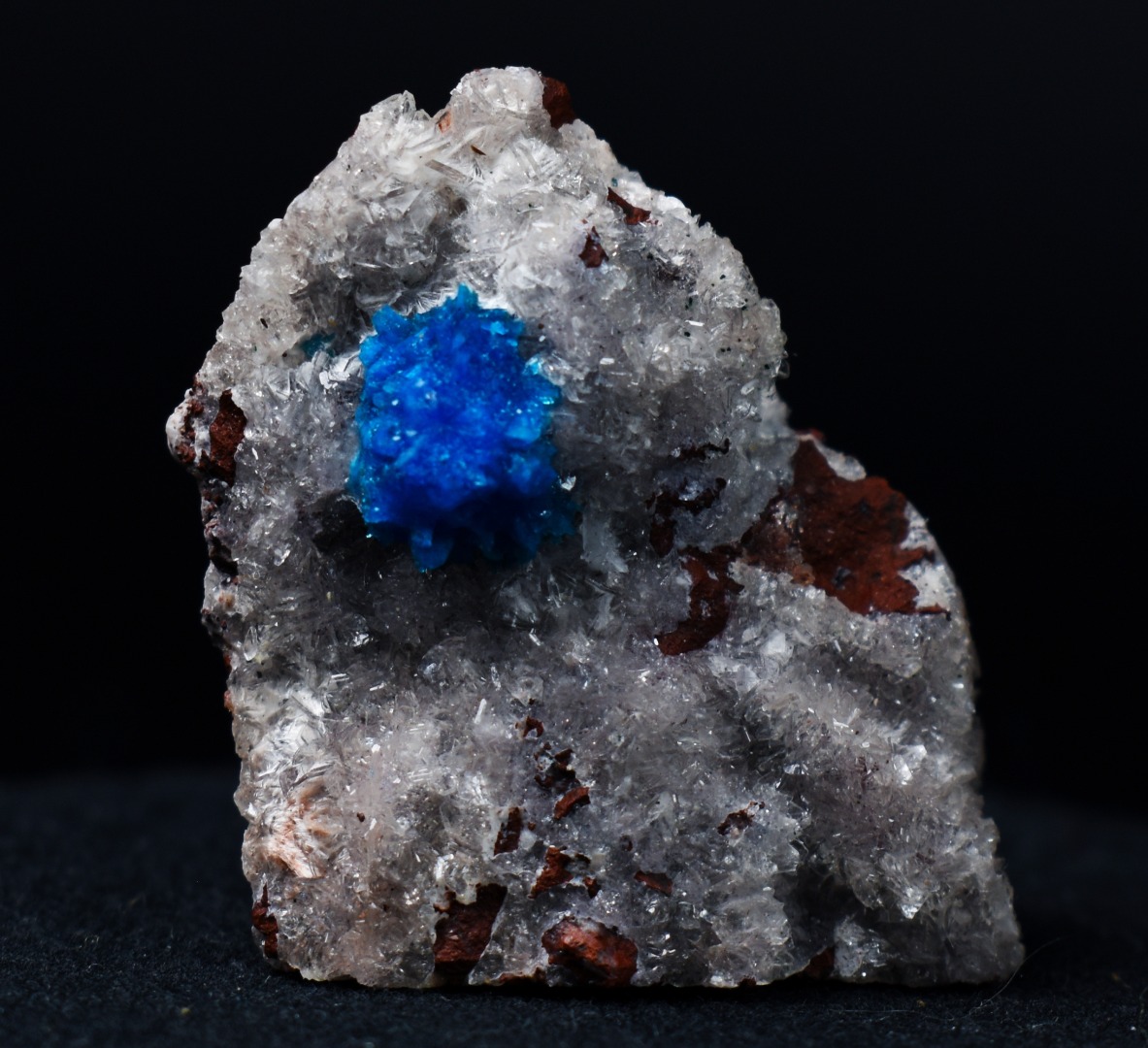 Rare Cavansite Cluster with Stilbite On Matrix from Wagholi, Pune, India - 18 grams