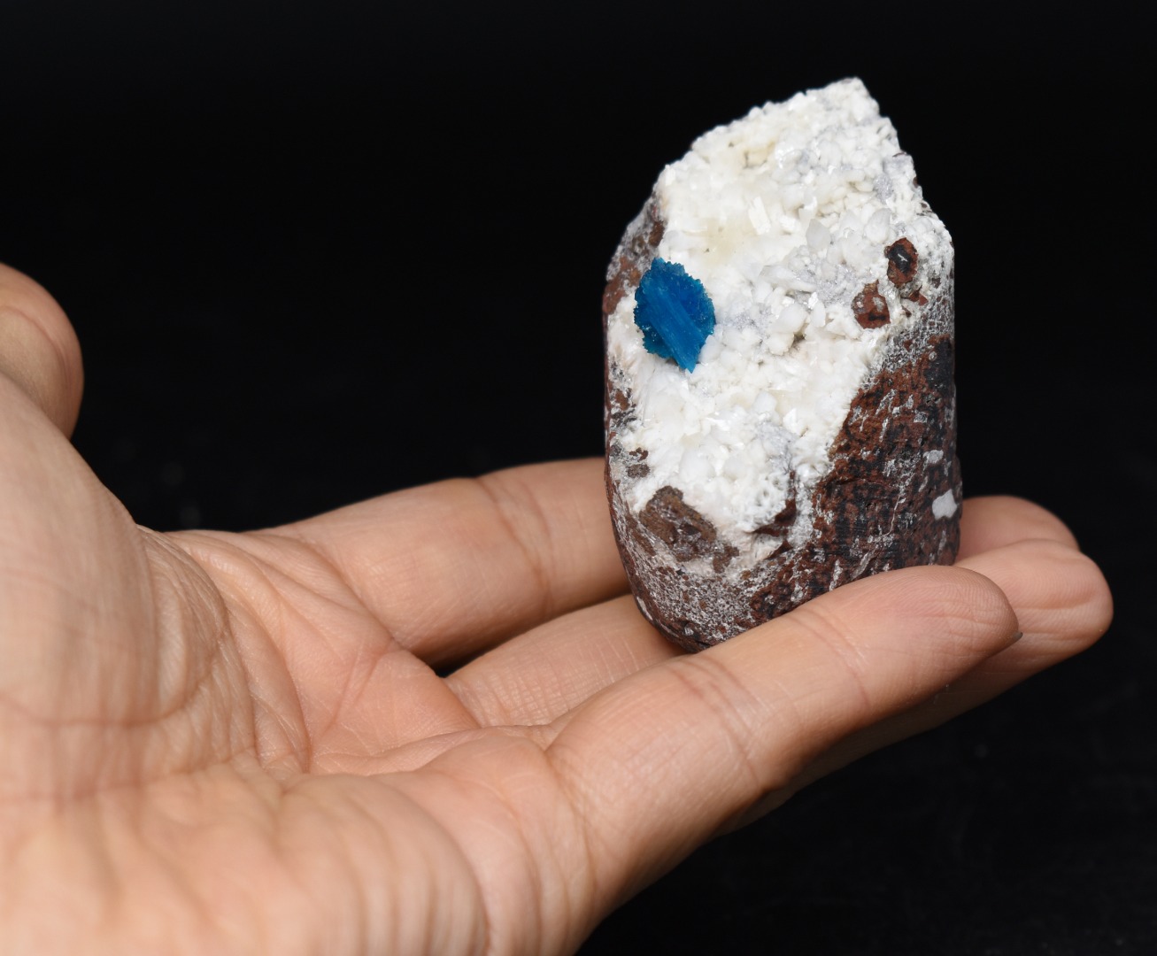 Rare Cavansite Cluster with Stilbite On Matrix from Wagholi, Pune, India - 105 grams - Image 9