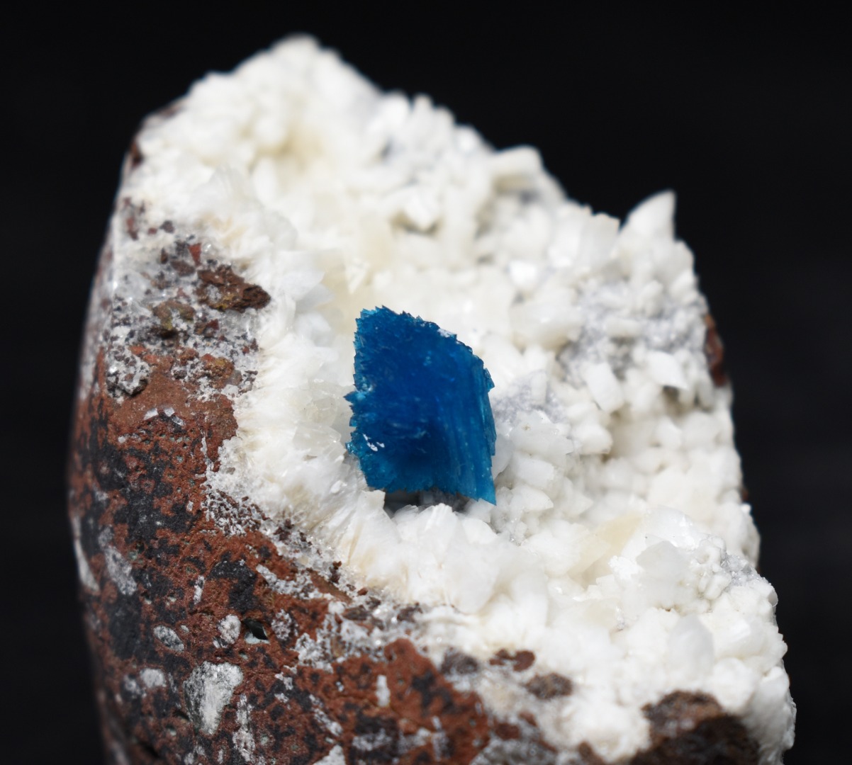 Rare Cavansite Cluster with Stilbite On Matrix from Wagholi, Pune, India - 105 grams