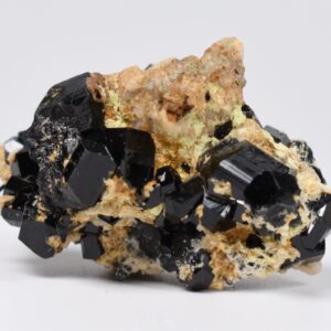 Lustrous Black Tourmaline On Feldspar - Raw Schorl Crystal Cluster - Natural Mineral Specimen - 15 Grams - Crystal Decor