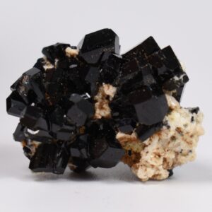 Lustrous Black Tourmaline On Feldspar - Raw Schorl Crystal Cluster - Natural Mineral Specimen - 7 Grams - Crystal Decor