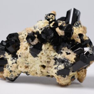 Lustrous Black Tourmaline On Feldspar - Raw Schorl Crystal Cluster - Natural Mineral Specimen - 34 Grams - Crystal Decor