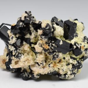 Lustrous Black Tourmaline On Feldspar - Raw Schorl Crystal Cluster - Natural Mineral Specimen - 38 Grams - Crystal Decor